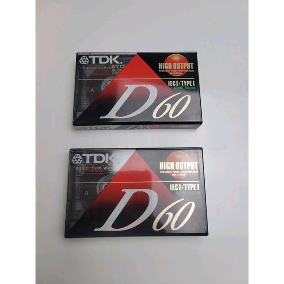 New 2 Pack TDK D60 Normal Position Type I High Output Blank Audio Cassette - Picture 1 of 6